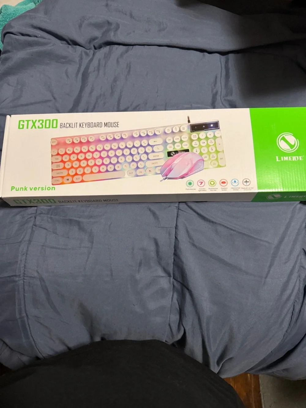 GTX300 Pink Rainbow Backlit Keyboard & Mouse Combo